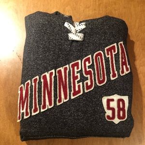 Minnesota Vintage Hockey Lace Up Hoodie - Size: M